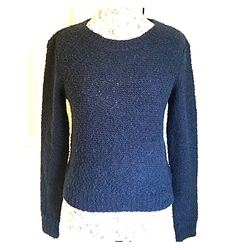 Divided Navy Blue Crop top knitted LongSleeve Size Small